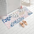 thumbnail image 2 of Multicolor Abstract Floral and Leaf Pattern Bathroom Rugs Mat,Non Slip Microfiber Bathroom Rug,Rubber Backing,Soft Bathroom Mats for Bathroom Floor,Tub and Shower,60x24in(150x60cm), 2 of 5