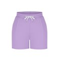thumbnail image 5 of RYRJJ Womens Athletic Ribbed Sweat Shorts Summer Casual High Waisted Drawstring Gym Running Workout Shorts with Pockets(Purple,S), 5 of 7