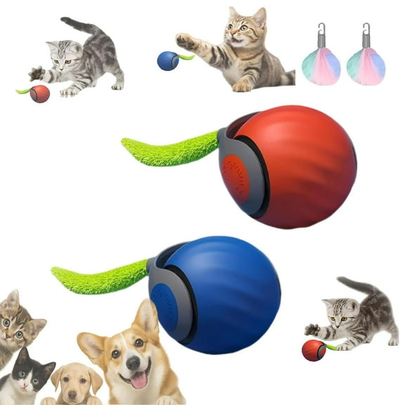 Ball Cat Toy, Starkball Cat Toy with Replacement Tail, Smart Modes & Dual-Speed Adjustment, Rechargeable ,Cat Ball Track Toys for Indoor Cats, for Carpets and Floors