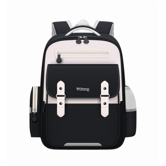 Vintage Color Block Reflective Polyester Backpack, Large 5 Compartment Bag with Detachable Waist Belt, Lightweight for Daily Night Outdoor School Use