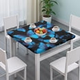 thumbnail image 3 of Black Blue Butterfly Pattern Square Fitted Tablecloth with Elastic Edge,Square Table Cover,Washable Elastic Table Cover for Home Kitchen Party Decor 36"x36", 3 of 6