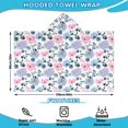 thumbnail image 2 of Pioneer Flower Floral Print Pattern Hooded Bath Towel，60"x35" for Ages 3 To 12 Kids, Quick Dry Lightweight Soft Microfiber Hood Beach Towel Cover Up for Kids, 2 of 7