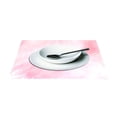 thumbnail image 3 of Marble Pink 4 PCs Placemats Set Linen Non-Slip Table Mat Rectangular Washable for Dining Kitchen Party 12"x18", 3 of 8
