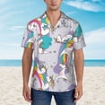 thumbnail image 2 of Kll Men'S Hawaiian Shirt Short Sleeve Button Down Beach Shirts-Unicorn Doingyoga, 2 of 7
