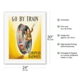 thumbnail image 2 of European Railways - Go By Train - Vintage Railroad Travel Poster by Knut Yran c.1953 - Fine Art Rolled Canvas Print 20in x 26in, 2 of 4