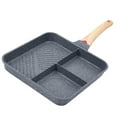 thumbnail image 1 of Triple Compartment Nonstick Saute Pan Versatile Indoor Outdoor Cooking For Breakfast Meals And Family Dining, 1 of 7