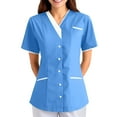 thumbnail image 4 of Fshiont Women's Short Sleeve Scrub Tops Scrubs Tops for Women Housekeeping Uniform Shirts Nurse T Shirt Top Royal Blue 2XL, 4 of 4