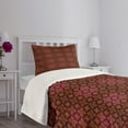 thumbnail image 5 of Ambesonne Damask Quilted Bedspread Set 2 Pcs, Abstract Victorian Style, Twin Size, Orange Magenta Black, 5 of 6
