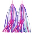 thumbnail image 1 of 1 Paire (2 Pcs) Rubans de Guidon de Vélo Poignées de Trottinette Rubans à Pampilles pour Garçons Filles, Rouge Violet, 1 of 5
