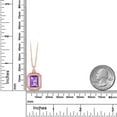 thumbnail image 3 of Gem Stone King 5.04 Ct Emerald Cut Purple Amethyst 18K Rose Gold Plated Silver Pendant, 3 of 4
