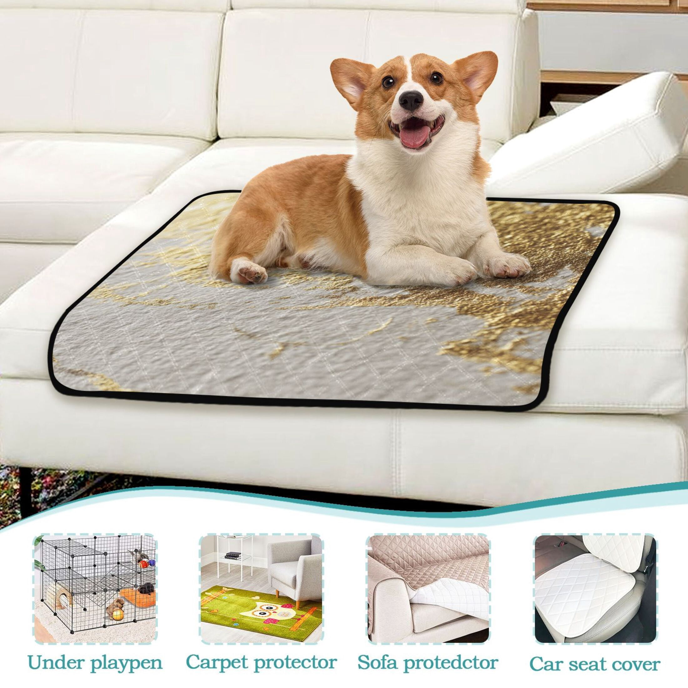 IAUYY Washable Pee Pads for Dogs Smallx3 Absorbent and Leak-Proof Non-Slip Reusable Puppy Pee Pads for Dogs Applicable to Playpen Potty Crate Elegant Appearance
