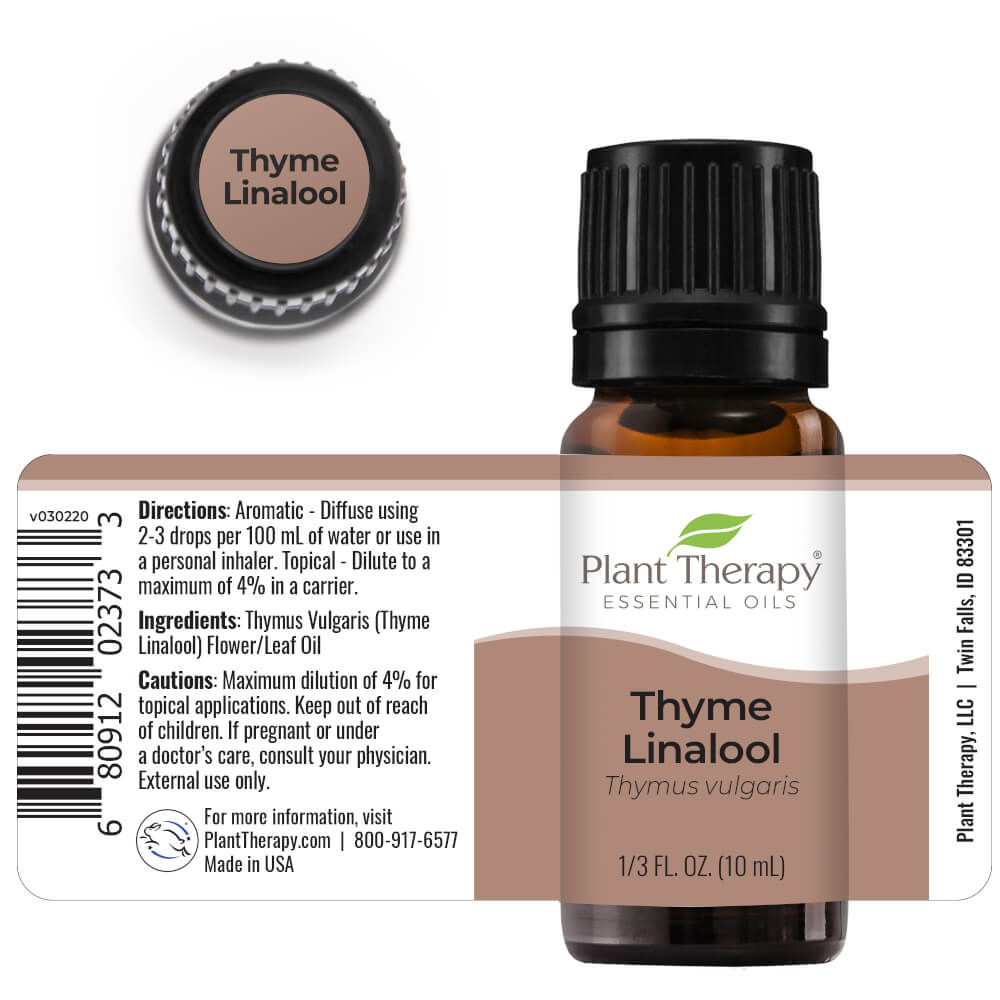 Plant Therapy Thyme Linalool Essential Oil 10 mL (1/3 oz) 100% Pure ...