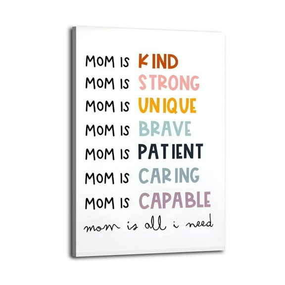 MOM Affirmations Poster Great Wall Art for Home Decor,, Mother's Day Gift, Posters for Bedroom, Office Or Living Room