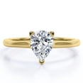 thumbnail image 1 of JeenMata Anillo Clásico Corte de Pera de 1 Quilate, Engaste en Garras, Estilo Solitario, Chapado en Oro Amarillo de 18 K sobre Plata, 1 of 5