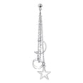 thumbnail image 2 of Pendientes de aleación con diseño y estrella Sunnimix tamaño general estilo plata, 2 of 8