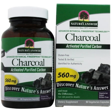 3 Pack - Nature's Answer Activated Charcoal Natural Origin Vegetarian Capsules 90 ea