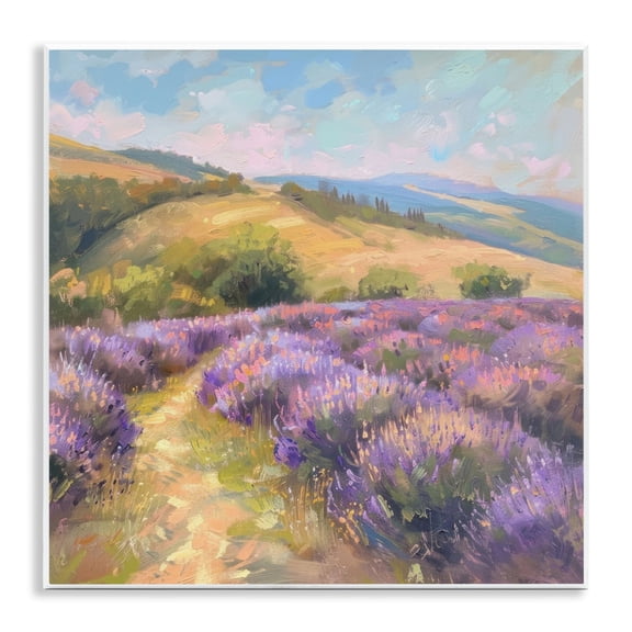 Stupell Industries Lavender Field Hills Wall Plaque Art design by LSR Creative Studio, 12 x 12