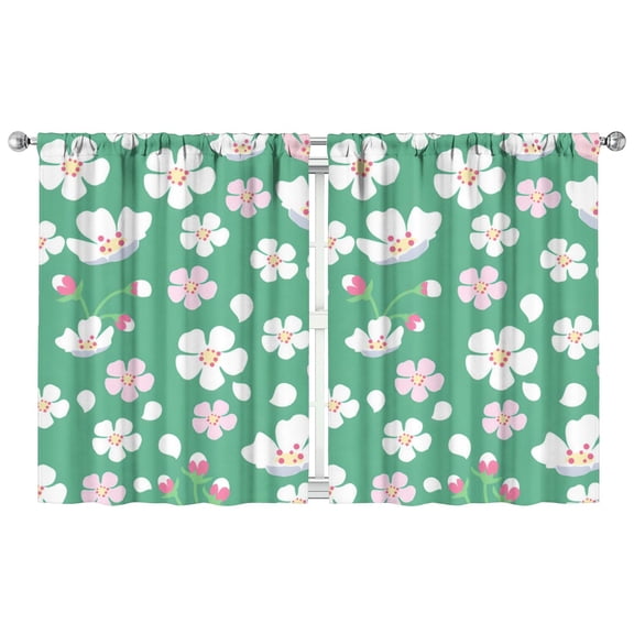 Painterly Floral Curtains 42x54 Inch, 2 Panels Rod Pocket Blackout Drapes for Bedroom or Studio Room