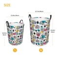 thumbnail image 3 of Rateoe Turtle Pattern Round Laundry Hamper Basket, Tall Hamper Basket for Blanket Storage, Nursery Clothes Hamper for Laundry in Bedroom and College Dorm-Medium, 3 of 6
