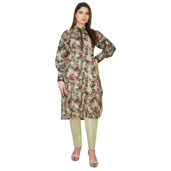 Indian Kurta Set for Women: Khadi Fabric, Casual & Festive, 2-Piece Printed Kurta, Office Wear Plus Size M-3XL