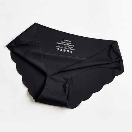 

Ladies Sexy Solid Color Ice Silk Seamless Wave Low-rise Panties