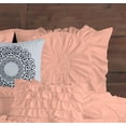 thumbnail image 5 of D.N.G. BEDDINGS 100% Egyptian Cotton 5 Piece Circle Ruffle Comforter Set with 1 Freebie Ruffle Pillow | 550 GSM Filled Microfiber - Oversized Super King Size, Peach Color - 800 Thread Count, 5 of 5