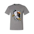 thumbnail image 2 of Torn Ripped Eagle Claws Animal Lover Men's Graphic T-Shirt, Heather Grey, Small, 2 of 3