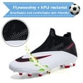 thumbnail image 2 of Cyiecw Men's Soccer Shoes High-Top Laceless Firm Ground Football Shoes Outdoor Indoor Boys Athletic Soccer Cleats, 2 of 7