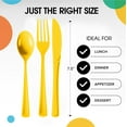 thumbnail image 2 of Crown Display 150-Piece Yellow Disposable Plastic Cutlery Combo Set, 2 of 7