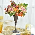 thumbnail image 2 of Sungmor Vintage Tulip Flower Tabletop Vase, Brown Cast Iron Decorative Centerpiece, Brown, 2 of 7