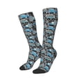 thumbnail image 2 of Balery Blue Excavator Printed Novelty Socks Men's Women's Crew Socks Sports Socks Knee High Socks Cotton Socks Quirky and Cool Socks, 2 of 9