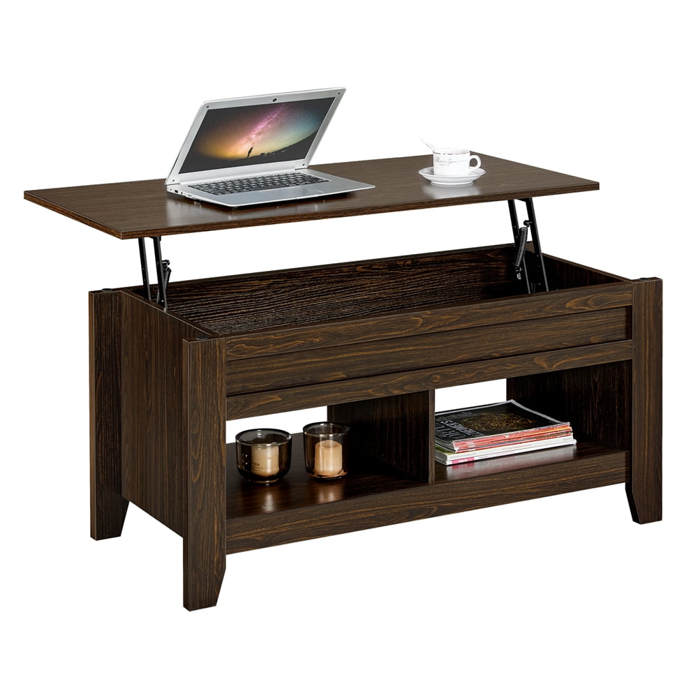 Yaheetech Lift Top Coffee Table w/Hidden Storage Compartment Open Shelf