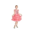 thumbnail image 1 of Robe Fille Rose à Volants en Tulle Robe à Étages Fête d'Anniversaire 7 Ans, 1 of 7