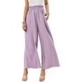 thumbnail image 2 of Pantalones de chándal ligeros de pierna ancha para mujer, pantalones palazzo de cintura alta, pantalones de pijama de ajuste holgado, 2 of 5