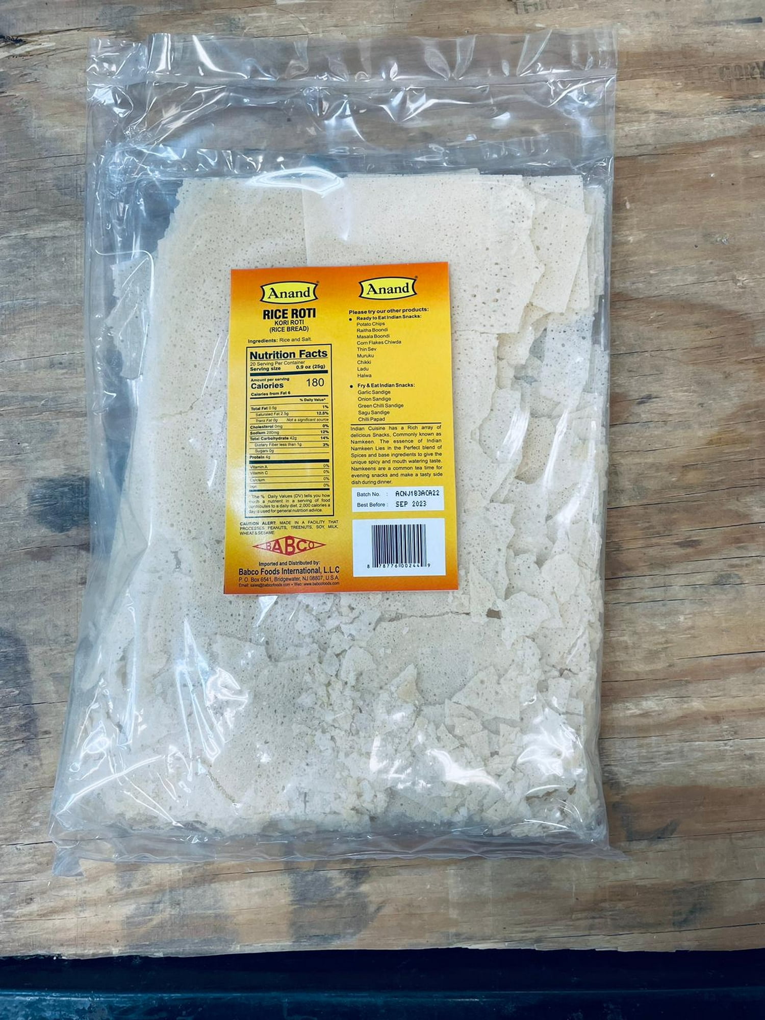 ANAND Rice Roti Kori Roti - 500 Grams (17.6 Oz)