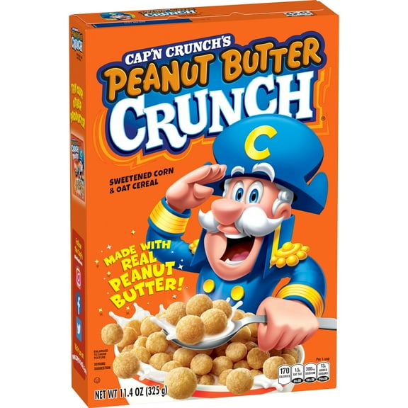 Cap'n Crunch Sweetened Corn & Oat Cereal Peanut Butter Crunch, 11.4 Oz