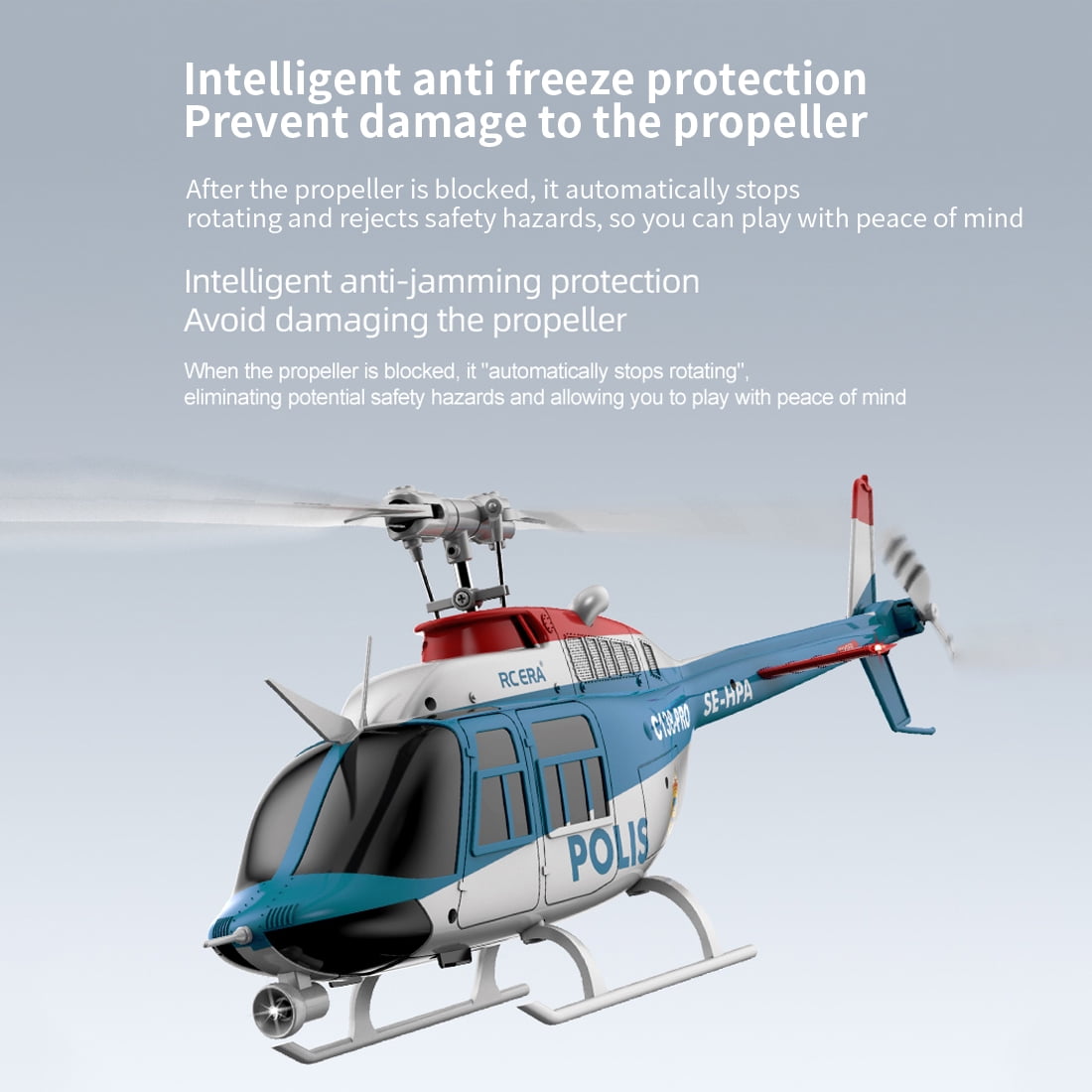 RC ERA C138 PRO Bell 206 RC Helicopter for Adults, 1/33 Scale 6CH Brushless Aileronless Remote Control Helicopter, 3D 6-Axis Gyroscope Stunt RC Aircraft Model with Optical Flow Positioning