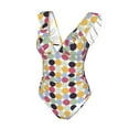 thumbnail image 4 of Yiaed Polka Dot Print Women's Ruffled One Piece Swimsuit V Neck Swimwear Slimming Monokini for Woman-XX-Large, 4 of 8