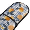 thumbnail image 2 of Dailycode Double Sided Oven Mitt with Loop Heat Resistant Kitchen Long Potholders 7" x 35" Lemons and Orange on Gingham Check, 2 of 6