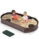 thumbnail image 1 of Costway Arenero Elíptico 183 cm para 4 Niños Kit Arenero de Exterior con Cobertura Impermeable Asientos para Patio Playa Marrón, 1 of 8