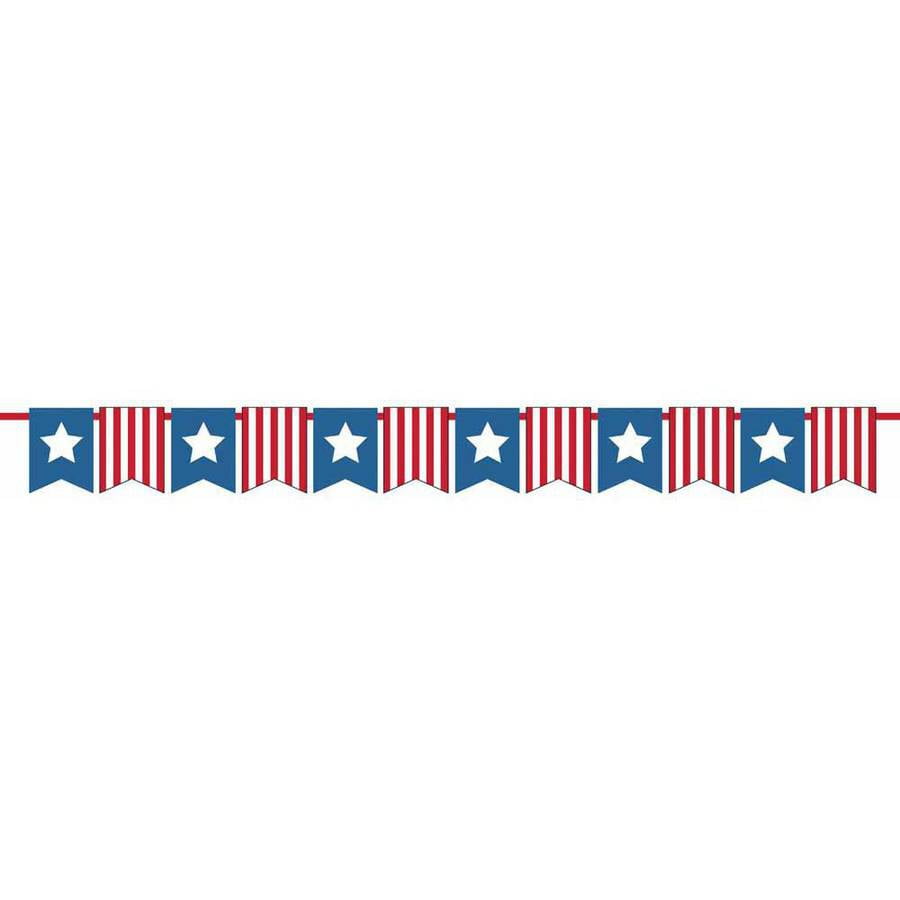 Patriotic Red, White and Blue Pennant Banner