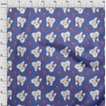 thumbnail image 4 of oneOone Viscose Chiffon Medium Blue Fabric Asian Kawaii Rabbit Sewing Material Print Fabric By The Yard 42 Inch Wide, 4 of 4