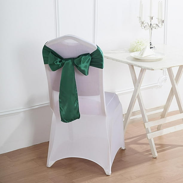 Efavormart 5 Pack | Hunter Emerald Green Satin Chair Sashes | 6"x106 ...