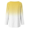 thumbnail image 5 of CLOISE Shirts for Women Fall Cute Striped Blouses Crew Neck Long Sleeve Raglan Tees Tunic Color Block Tops Elegant Clothes Yellow S, 5 of 5