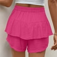 thumbnail image 4 of REALiKUN Women Smocked Ruffle Mini Skirts Summer High Waisted Tiered Short Skirt with Shorts Underneath, 4 of 7