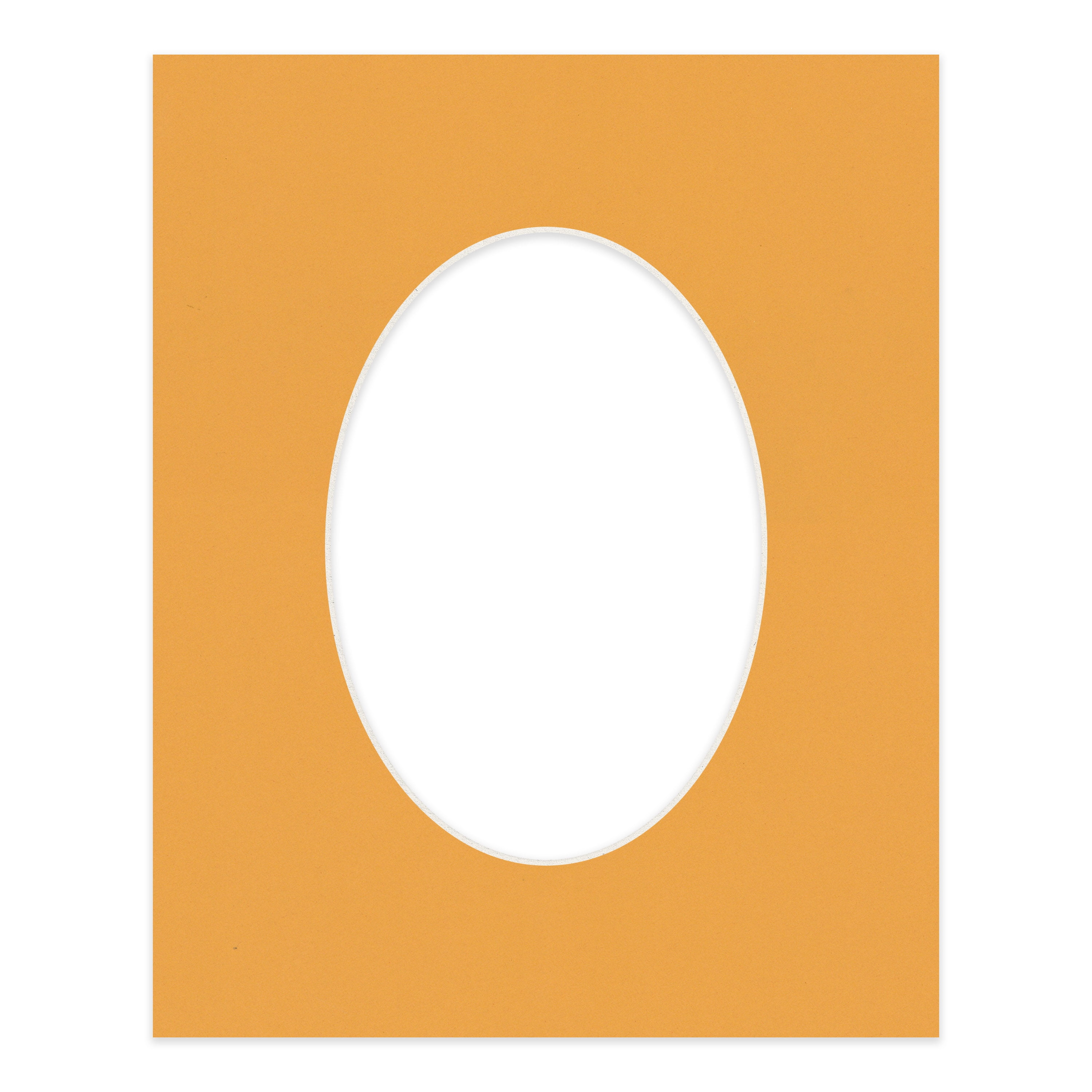 Golden Orange Picture Frame Mat for 22x28 Frames - Oval Opening for 18x24 Photos - 1 Mat
