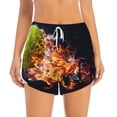 thumbnail image 2 of Cauagu Tennis Ball In Fire1 Print Women's 2 in 1 Running Shorts Athletic Workout Gym Yoga Shorts Running Shorts for Women-XX-Large, 2 of 7