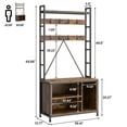 thumbnail image 4 of M optimized Industrial Hall Tree with 3 Storage Cubbies & 8 Hooks, Freestanding Entryway Coat Rack Shoe Bench with Shoe Storage, 4 of 7