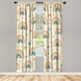 thumbnail image 2 of Ambesonne Rainbow Curtains, Starry Iris Pattern Pastel, Pair of 28"x95", Pale Mustard Salmon Teal, 2 of 2
