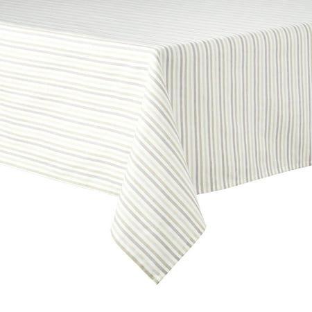 

Martha Stewart Daisy Stripe Tablecloth Single Pack Beige/Brown 60 x120